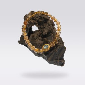 Wealth, Clarity & Calm-Buddhist Energy Citrine & Aquamarine Bracelet