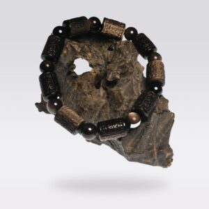 Good Luck Spiritual-Handmade Buddhist Energy Silver Obsidian with Spiral Beads Bracelet