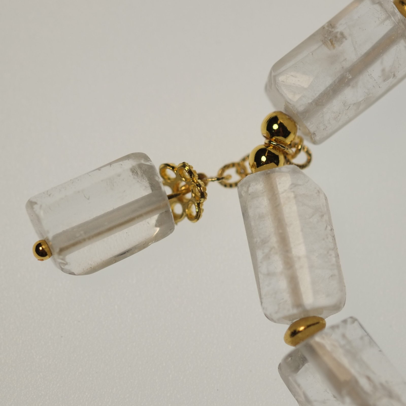 Wealth Attraction-Buddhist Clear Quartz Cylinder Bead with Vajra Charm Bracelet - Image 4