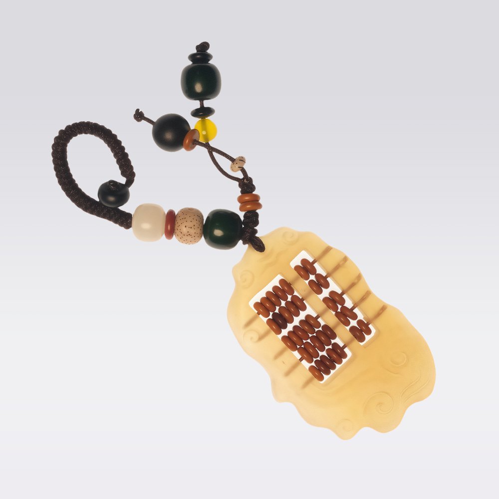 Good Fortune & Wealth-Goat Horn Abacus Fengshui Keychain - Image 2