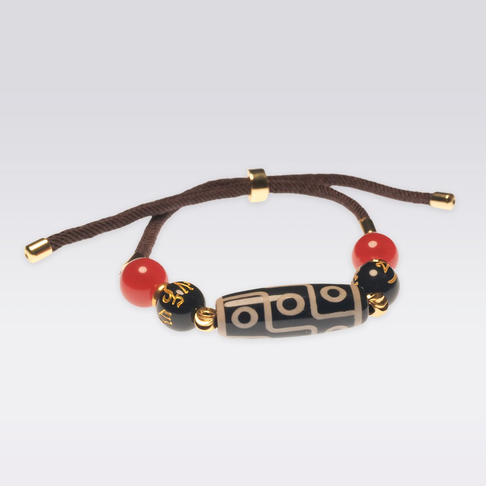 Tibetan Protection-Buddha Stone Agate Dzi Bead Bracelet - Image 2