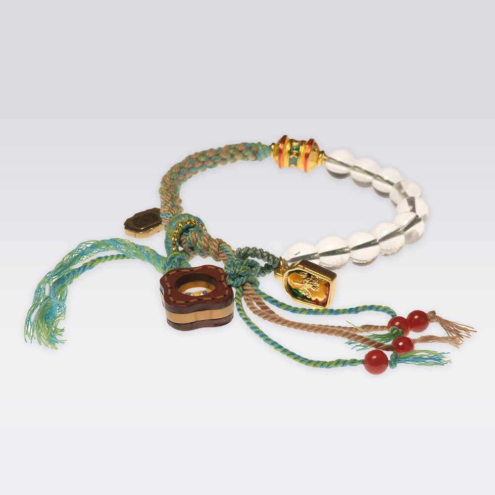 Prosperity & Positive Energy-Handmade Buddhist Clear Quartz Bracelet - Image 3