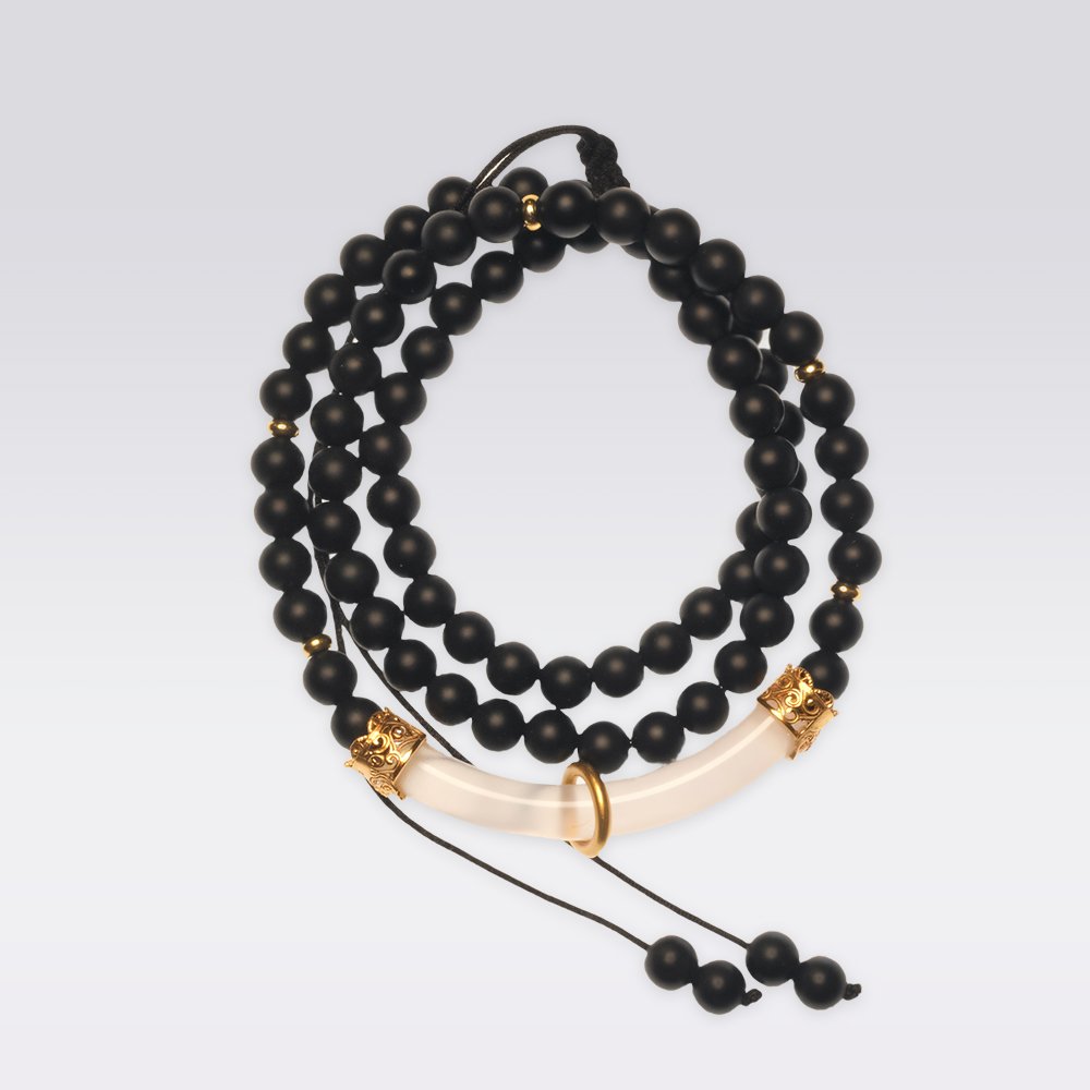 Balance & Protection-Buddist Chalcedony & Black Onyx Jewelry - Image 2