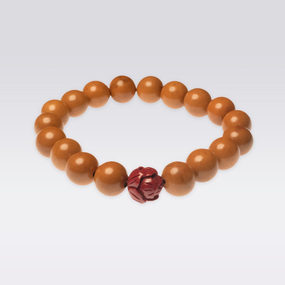 Mantra Protection-Buddist Peach Wood & Cinnabar Bracelet - Image 3