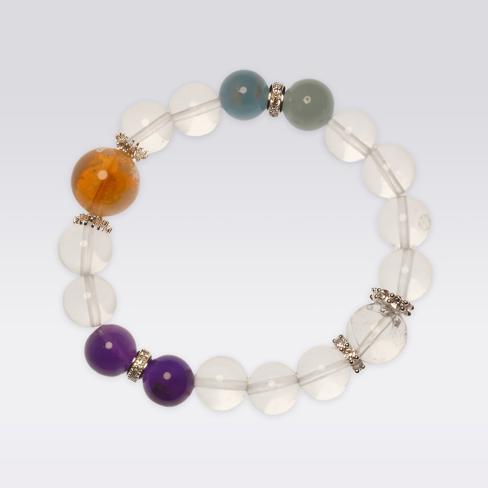 Harmony & Abundance- Handmade Buddhist Natural Multi-Gem Energy Bracelet - Image 3