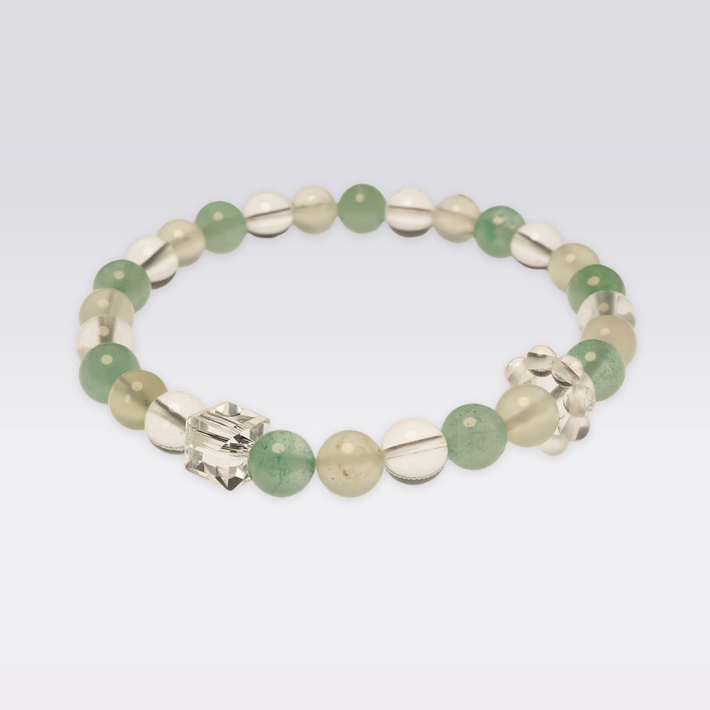 Love Attraction-Strawberry Quartz & Prehnite Buddha Stone Bracelet - Image 3