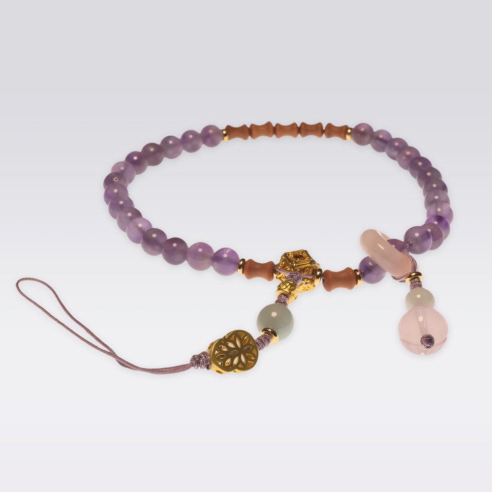 Wisdom Enhancement & Spiritual Protection-Buddhist Amethyst Gourd Fengshui Bracelet - Image 2