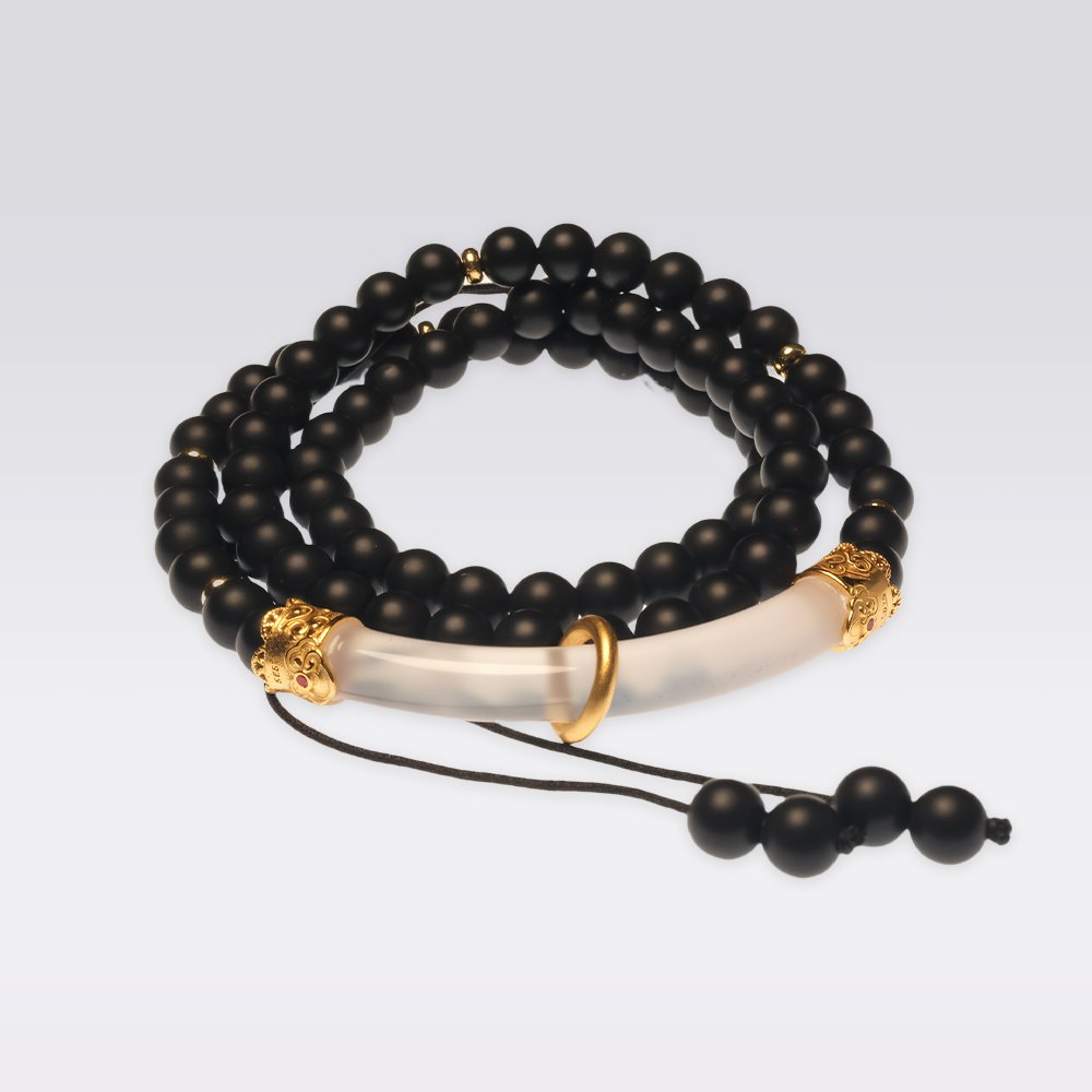 Balance & Protection-Buddist Chalcedony & Black Onyx Jewelry - Image 3