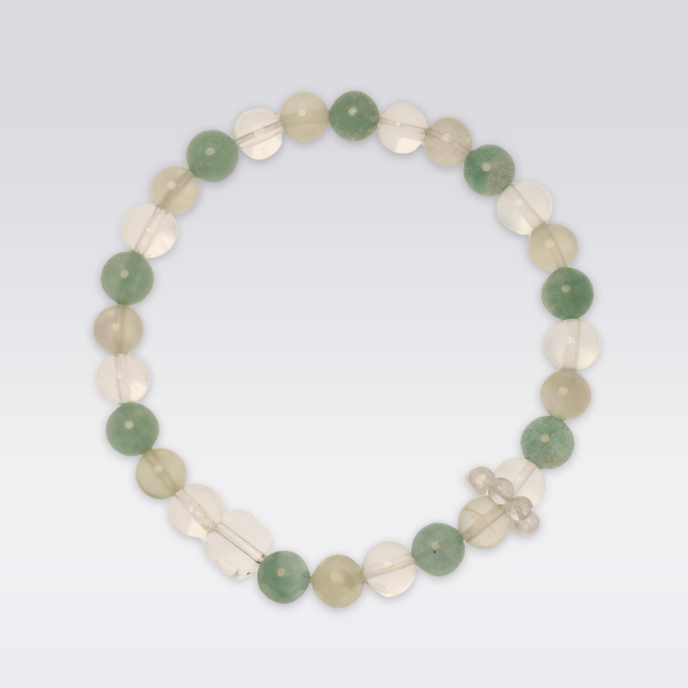 Love Attraction-Strawberry Quartz & Prehnite Buddha Stone Bracelet - Image 2