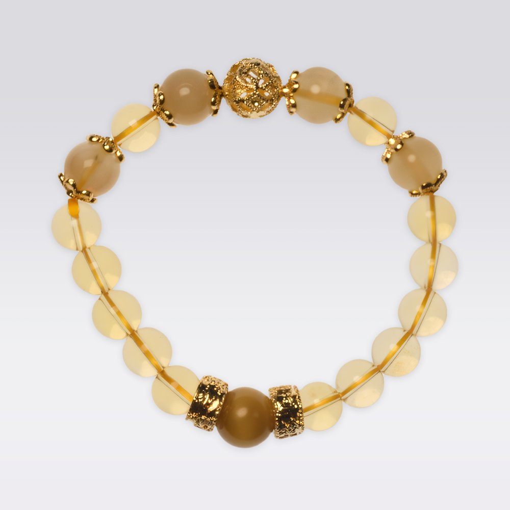 Positive Energy-Golden Rutile Quartz & Citrine Buddha Stone Bracelet - Image 2