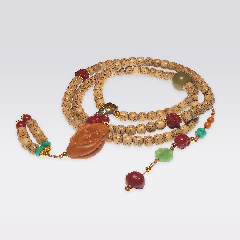 Calming & Mindfulness-6*7mm Buddhist Moon Bodhi Beads Multi-wrap Mala - Image 2