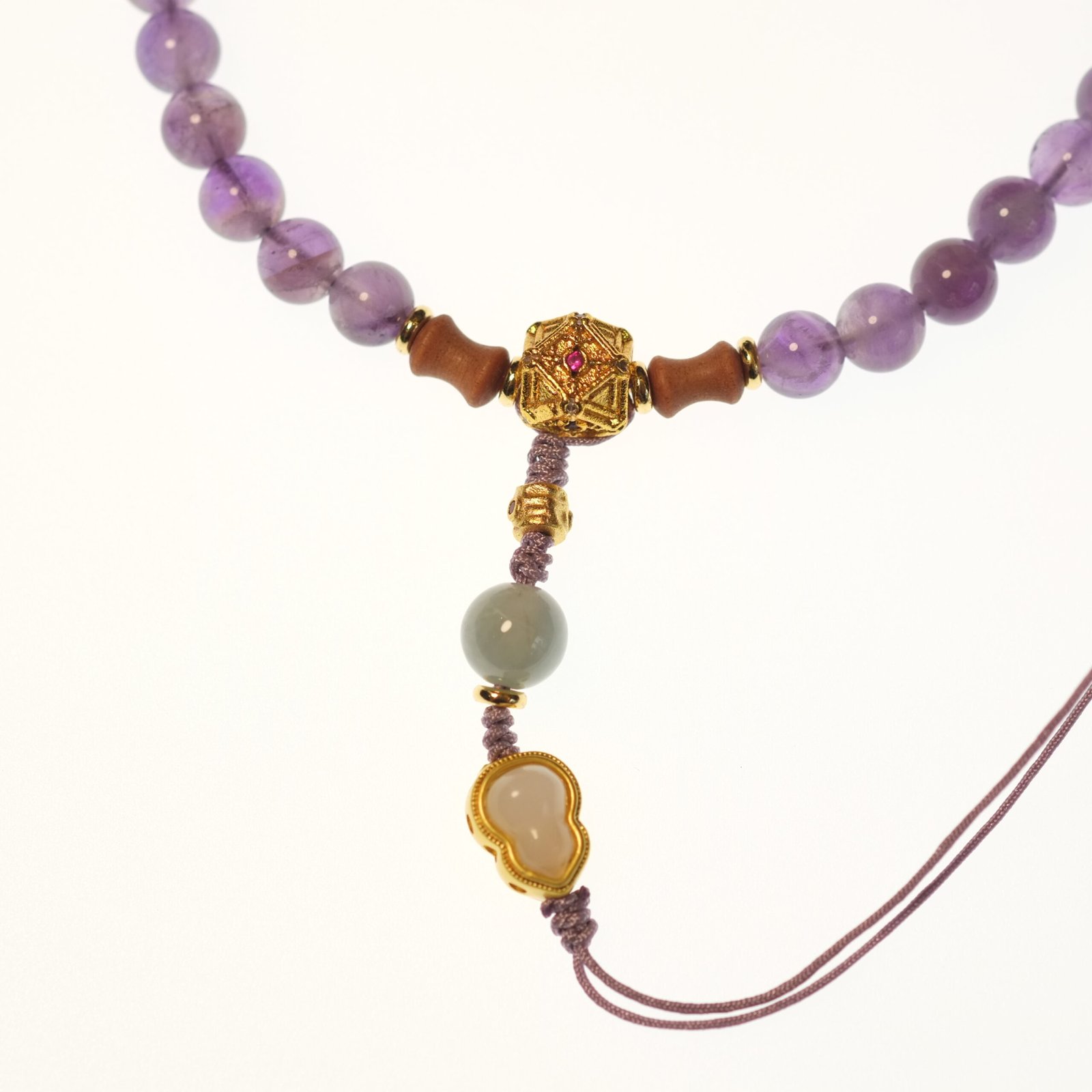 Wisdom Enhancement & Spiritual Protection-Buddhist Amethyst Gourd Fengshui Bracelet - Image 4