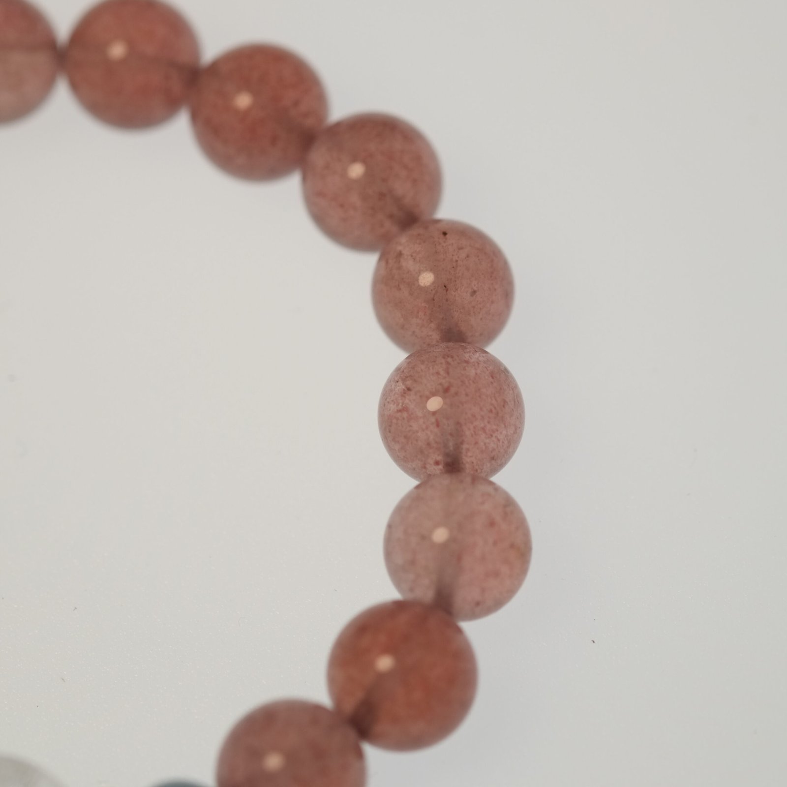 Protection-Buddhist Blessing Strawberry Quartz with Mantra Beads Bracelet - Image 5