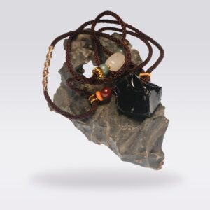 Protection-Irregular Obsidian Raw Stone Necklace