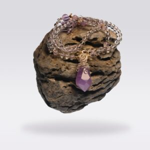 Enhance Intuition-Original Amethyst Pendulum Pendant Clear Quartz Necklace