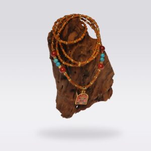 Wealth Energy Talisman-Zhaxi Lhamo Gau Box & Olive Pit Buddhist Necklace