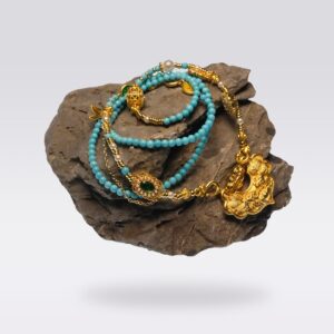 Wish Fulfillment-Budda Stone Ruyi Lock Pendant Necklace