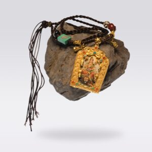 Enhance Wisdom-Tibetan  Buddist Pendant with Braided Cord Necklace