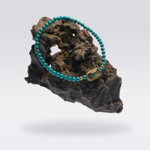 Serenity & Happniess-Buddhist Turquoise & Blue Jadeite Delicate Chain Bracelet
