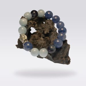Ocean Energy's & Healing Jewelry-Buddhist Aquamarine & Lapis Lazuli Fashion Bracelet