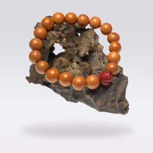 Mantra Protection-Buddist Peach Wood & Cinnabar Bracelet