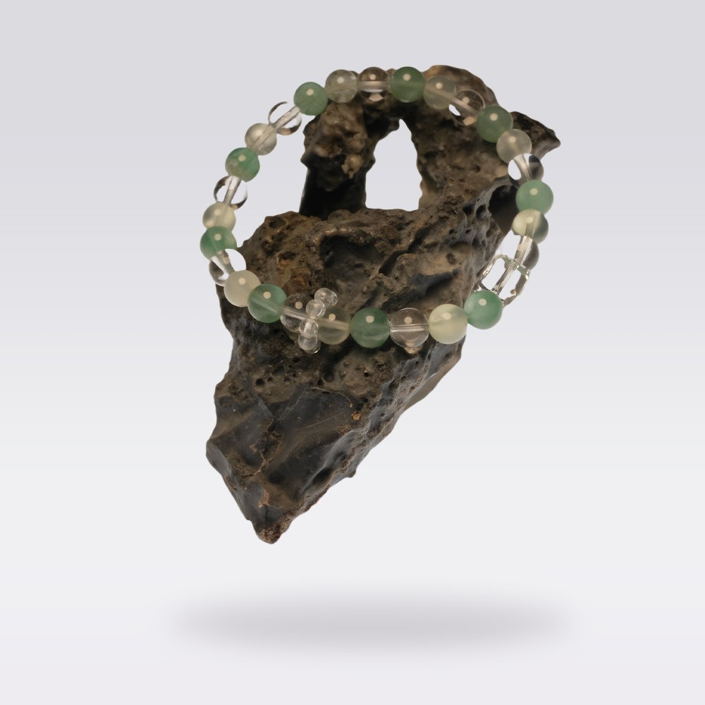 Love Attraction-Strawberry Quartz & Prehnite Buddha Stone Bracelet