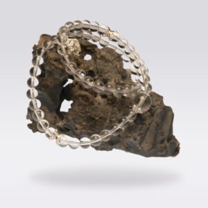 Energy Purification-Buddhist Clear Quartz Bead with Pearl Pendent Bracelet